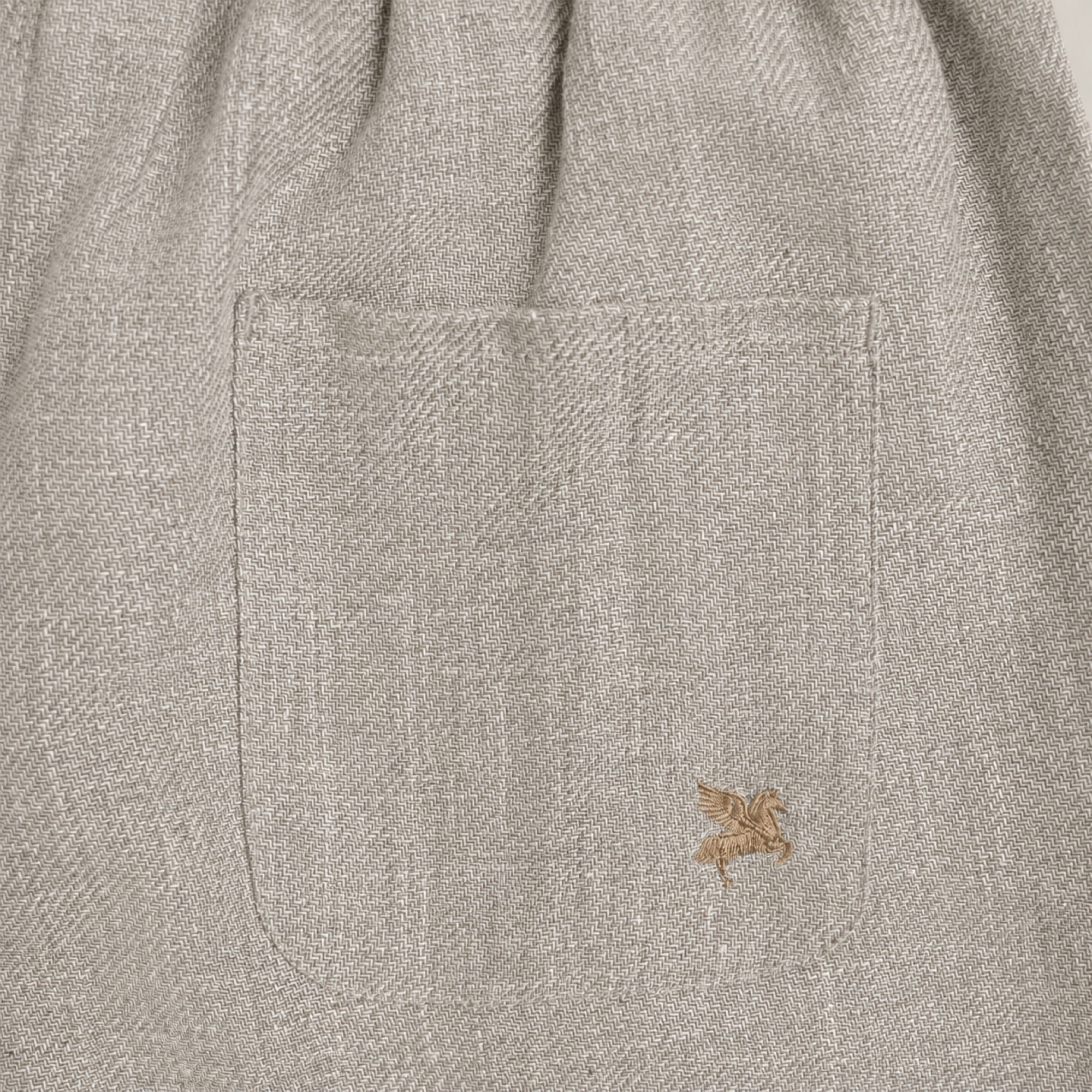 drawstring wool line silk trousers model Matteo in Shoreline