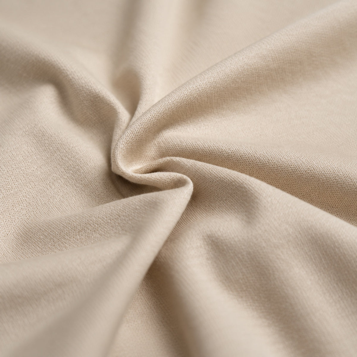 Pima Reserve Mock Neck T-Shirt model Guillermo in Beige