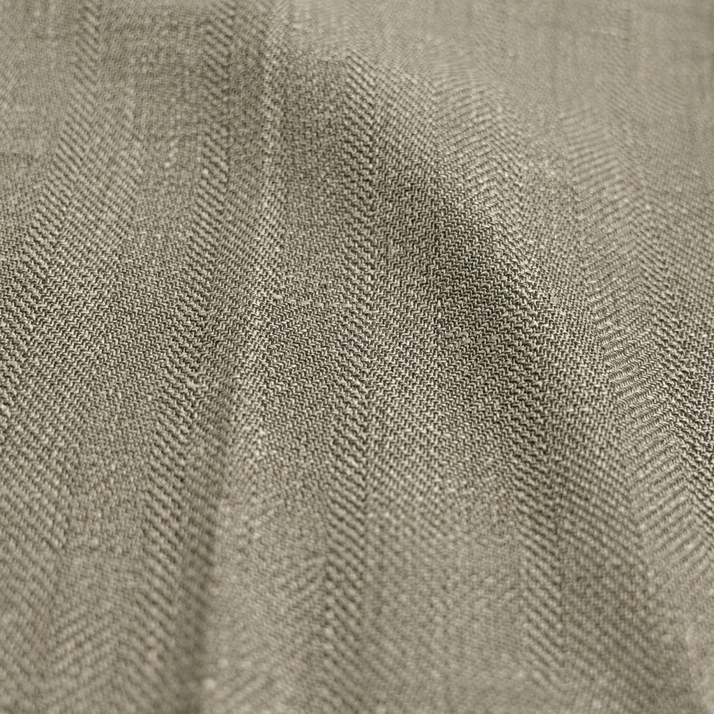 drawstring wool line silk trousers model Matteo in Sage Brush