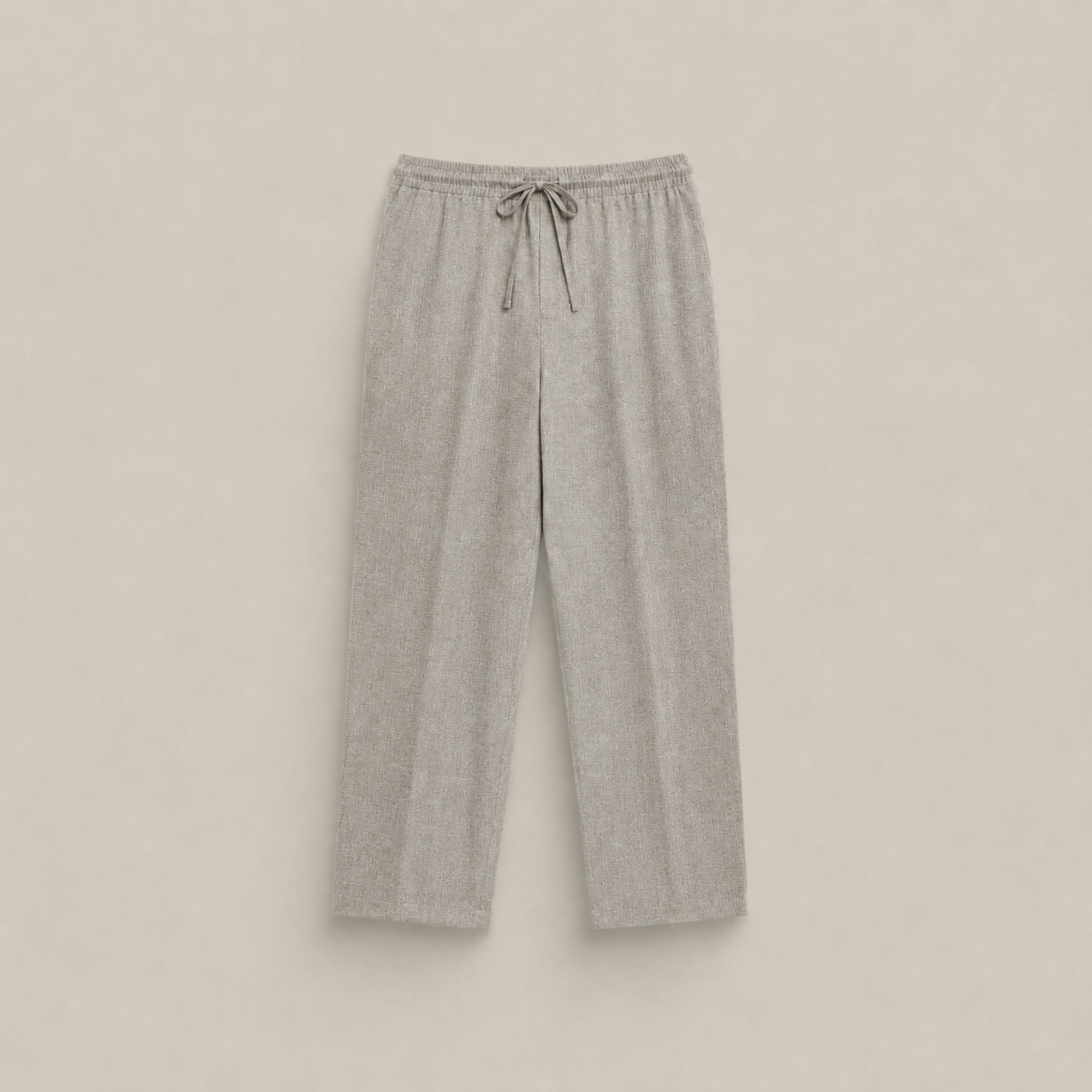 drawstring wool line silk trousers model Matteo in Shoreline