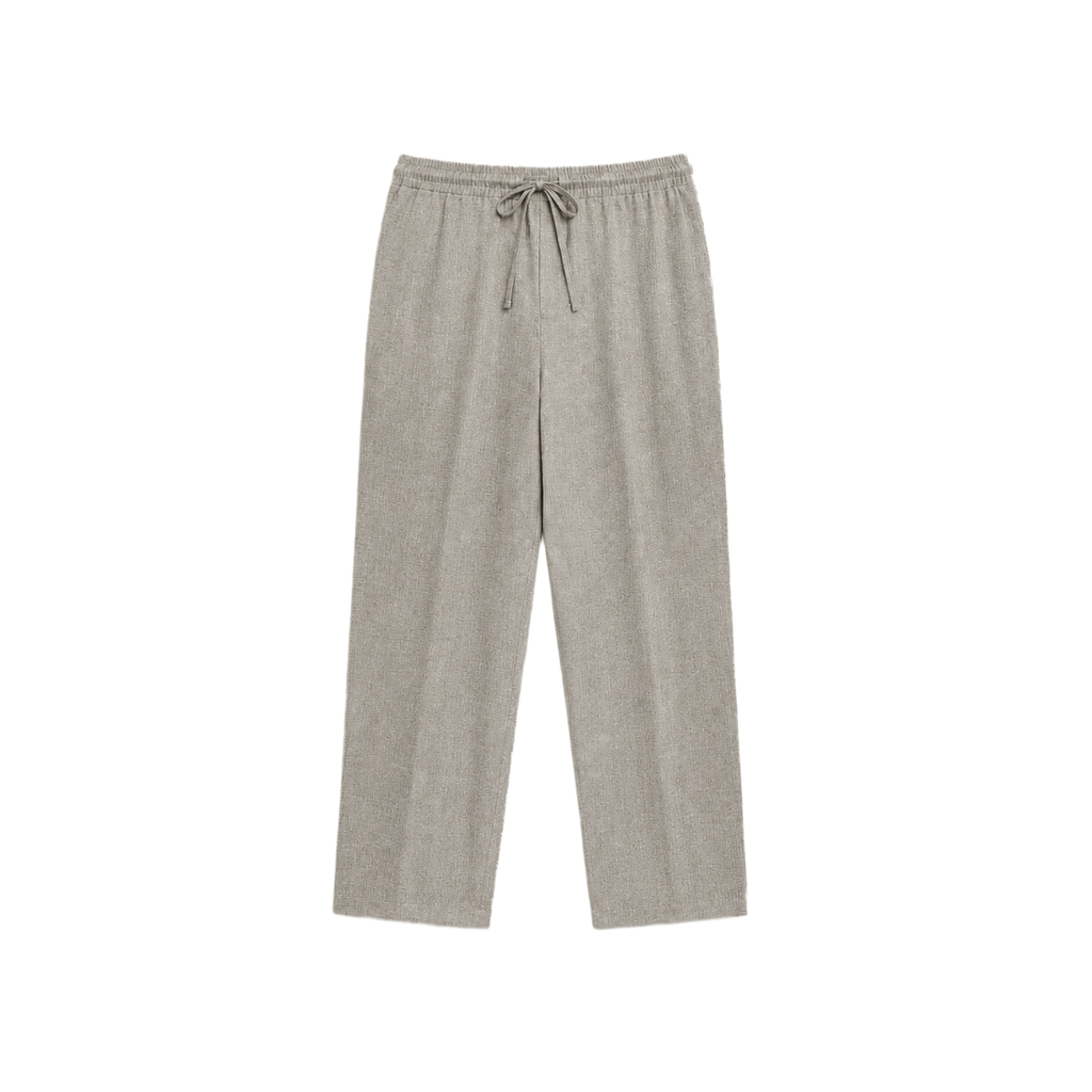 drawstring wool line silk trousers model Matteo in Shoreline