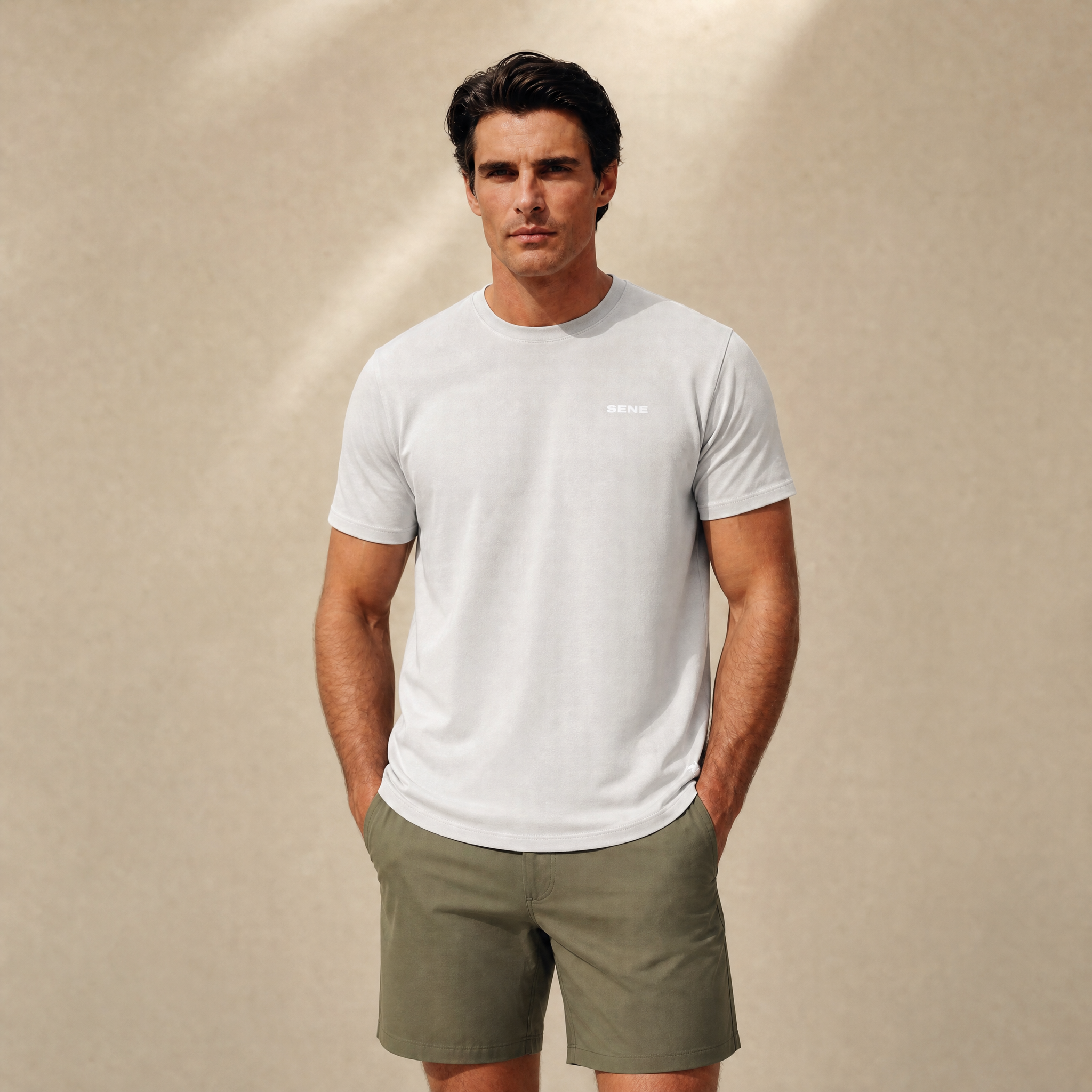 CoolTech Crew T-Shirt model Matteo in Polar