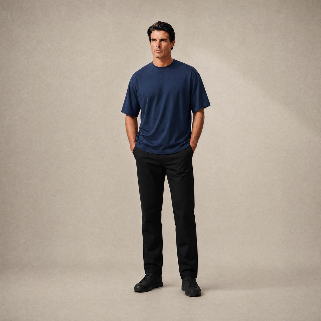 Cloud Oversized T-Shirt model Matteo in Deep Sea