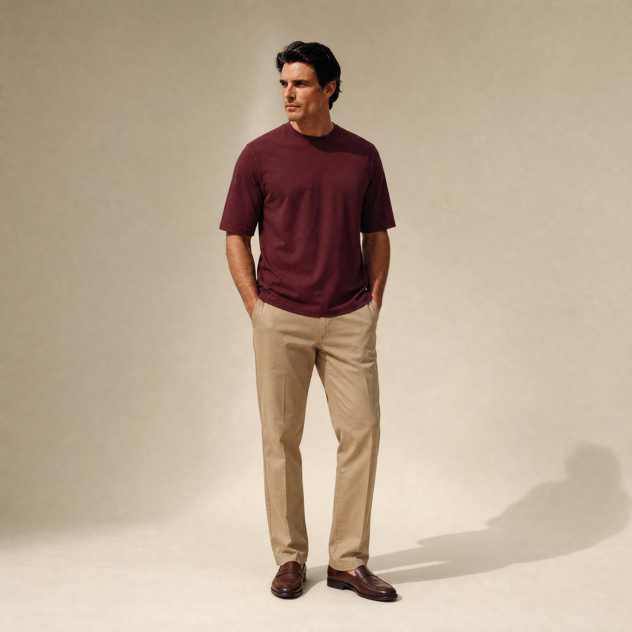 Cloud Oversized T-Shirt model Matteo in Maroon