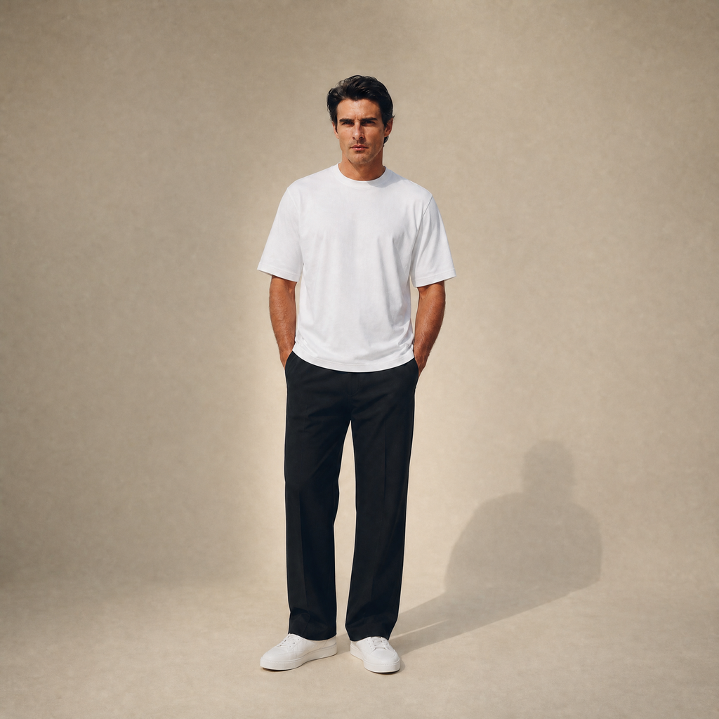 Cloud Oversized T-Shirt model Matteo in White