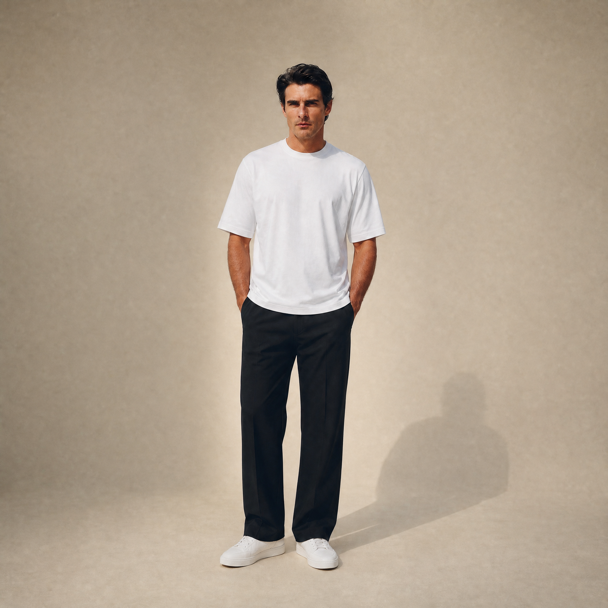 Cloud Oversized T-Shirt model Matteo in White