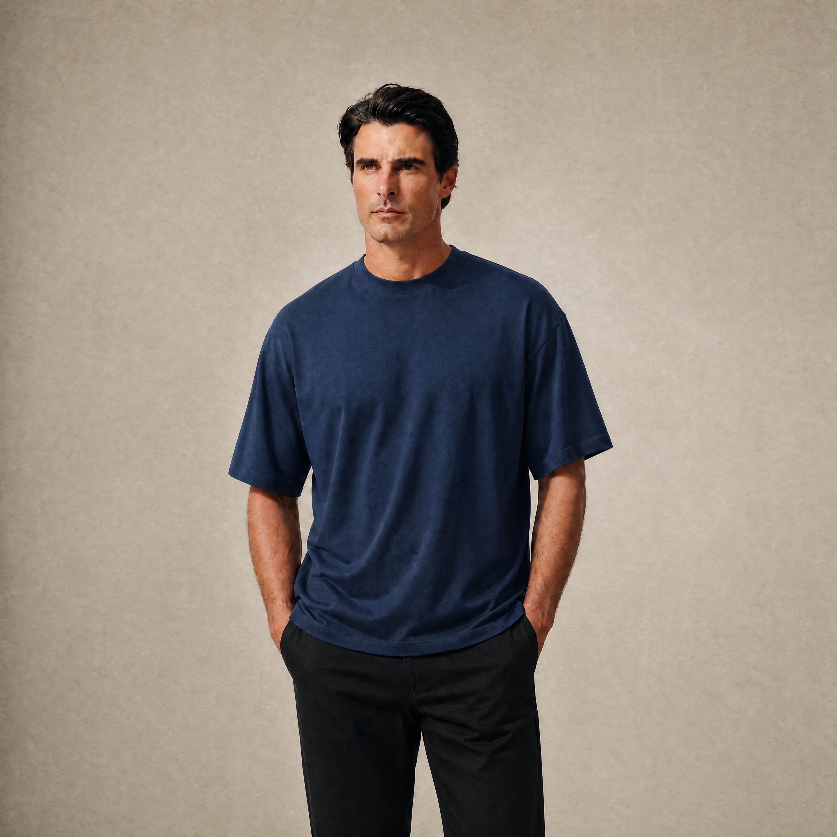 Cloud Oversized T-Shirt model Matteo in Deep Sea