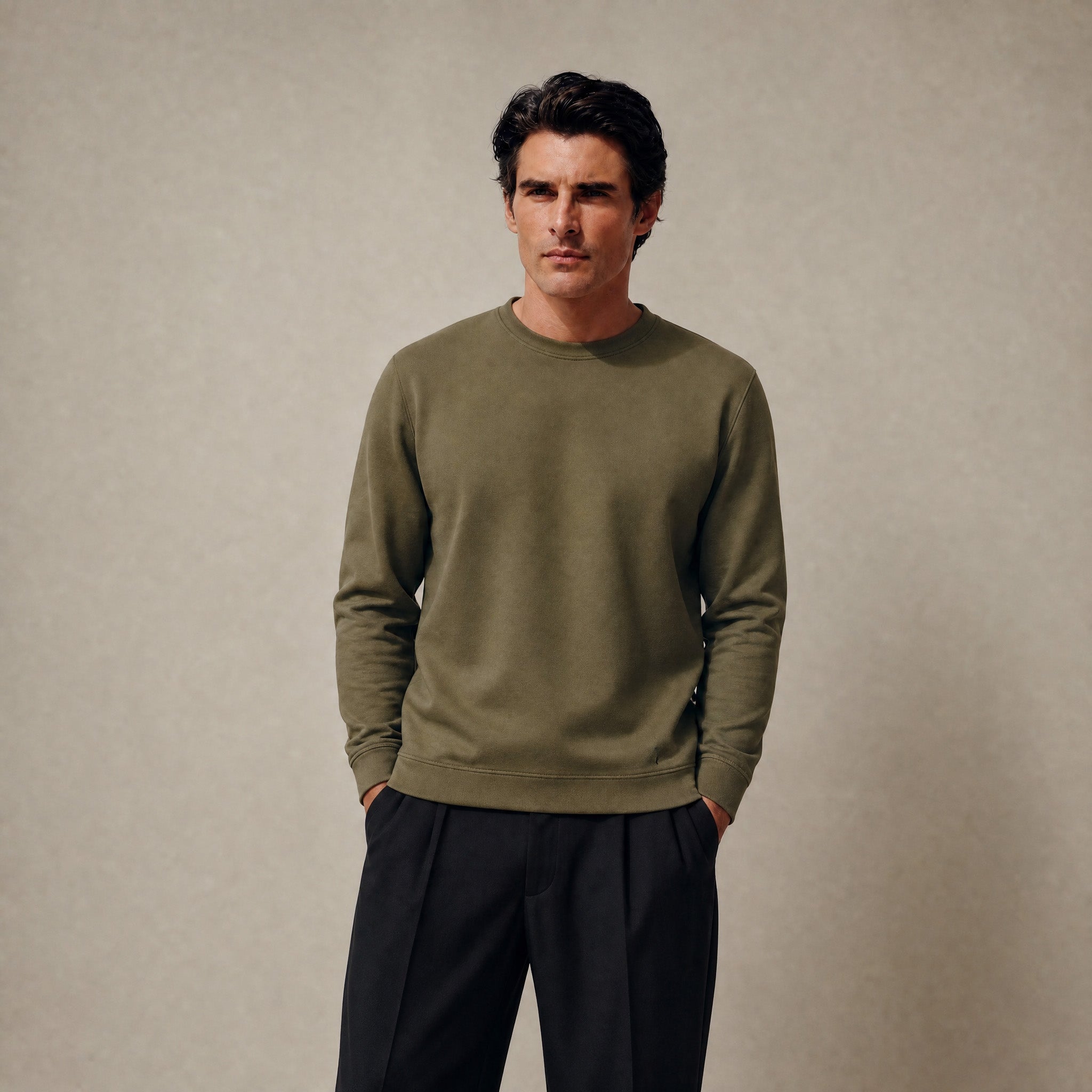 Cumulus Crew Pullover model Matteo in Montecito