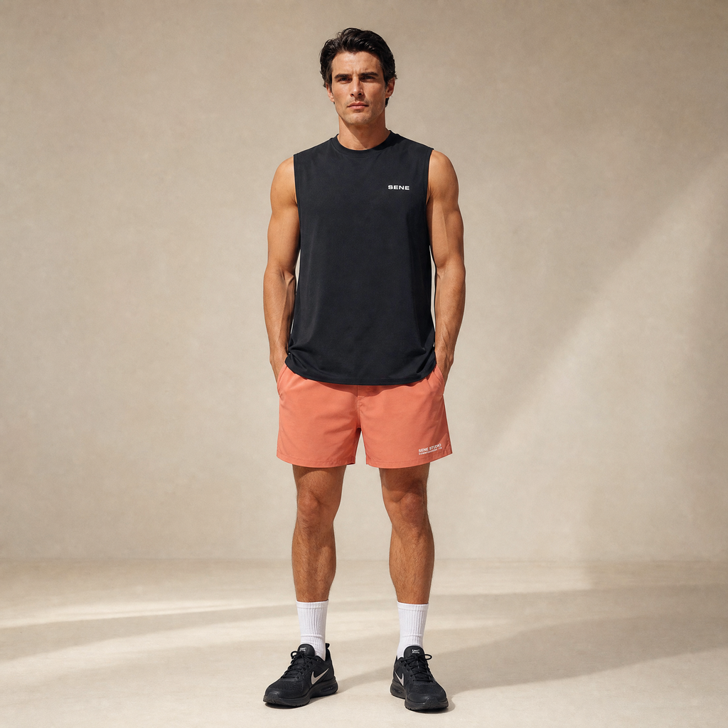 CoolTech Tank Top model Matteo in Black