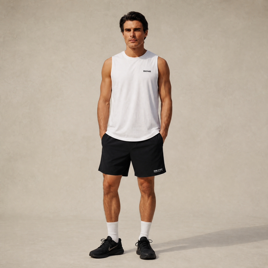 CoolTech Tank Top model Matteo in White
