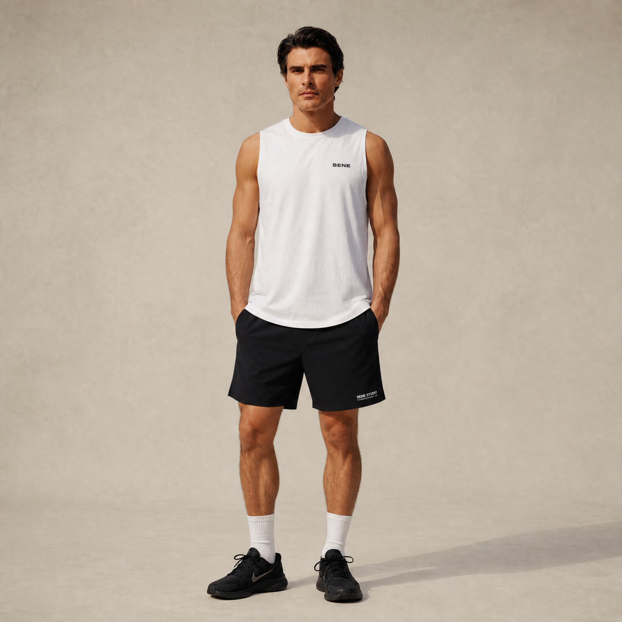 CoolTech Tank Top model Matteo in White