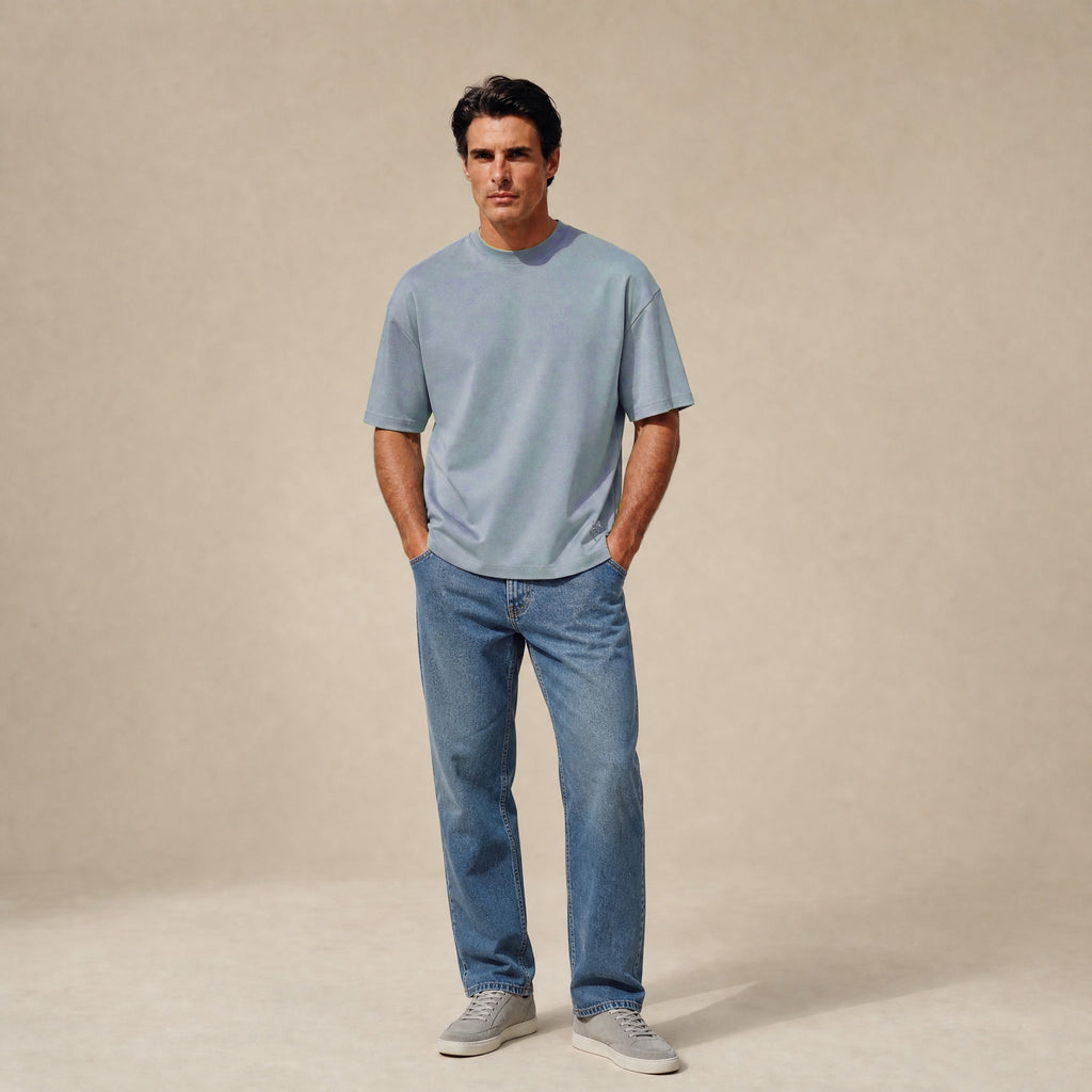 Pima Reserve Tee Model Matteo in Steel