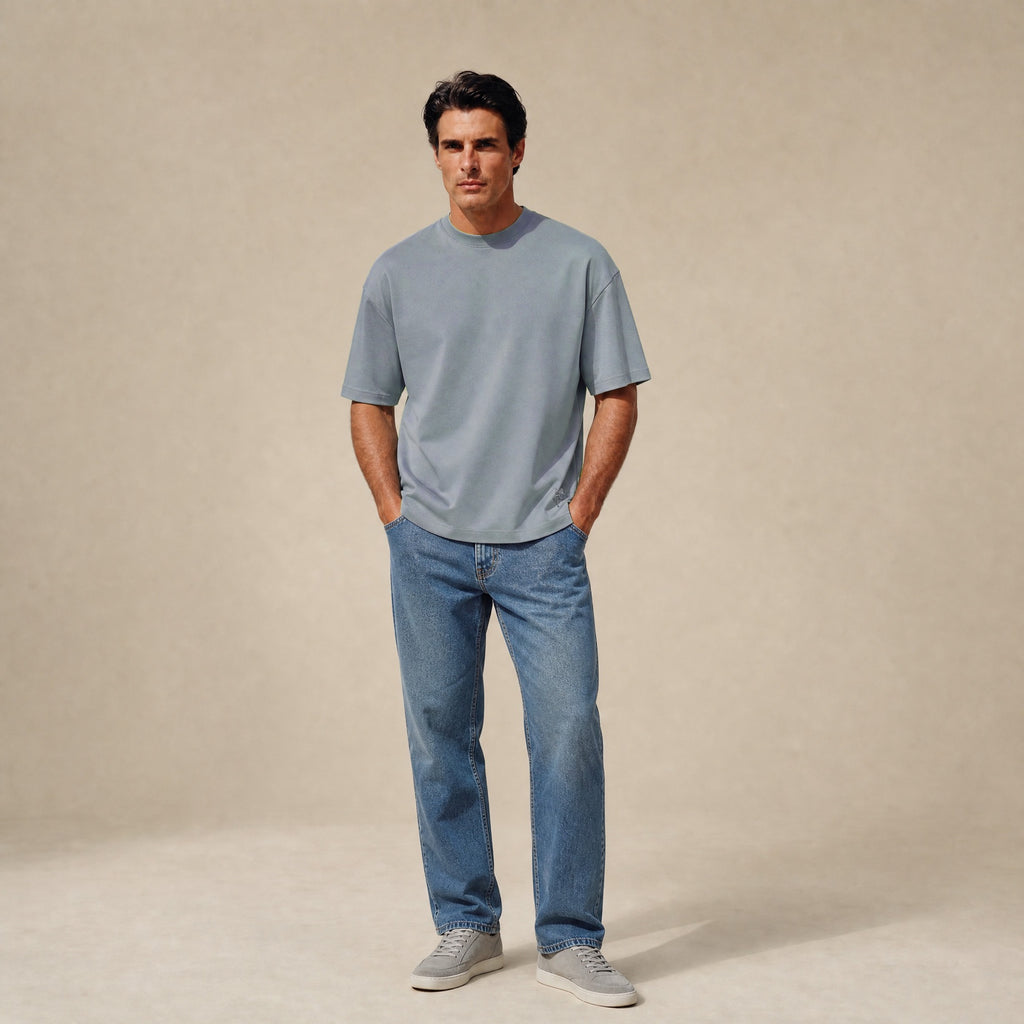Pima Reserve Tee Model Matteo in Steel