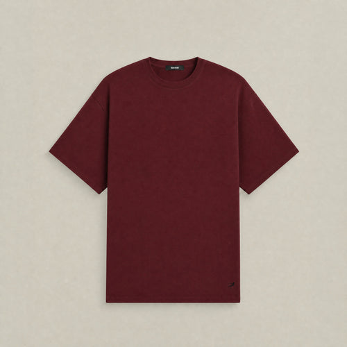 Cloud Oversized T-Shirt model Matteo in Maroon