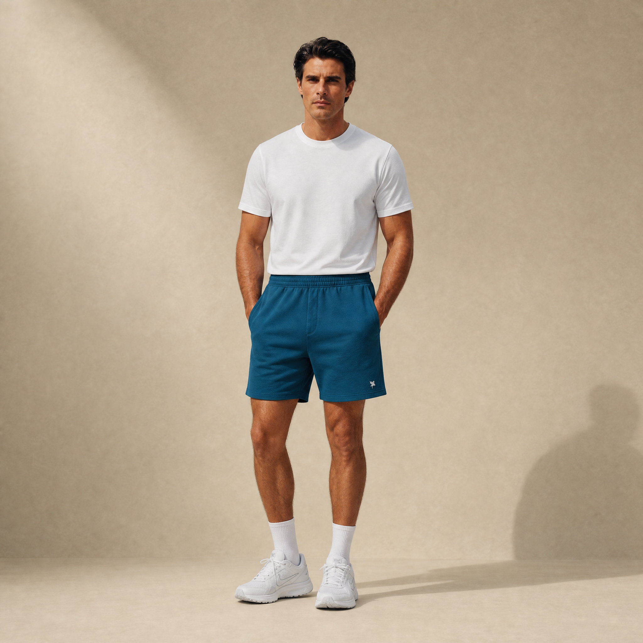 Terry Fleece Shorts model Matteo in Poseidon