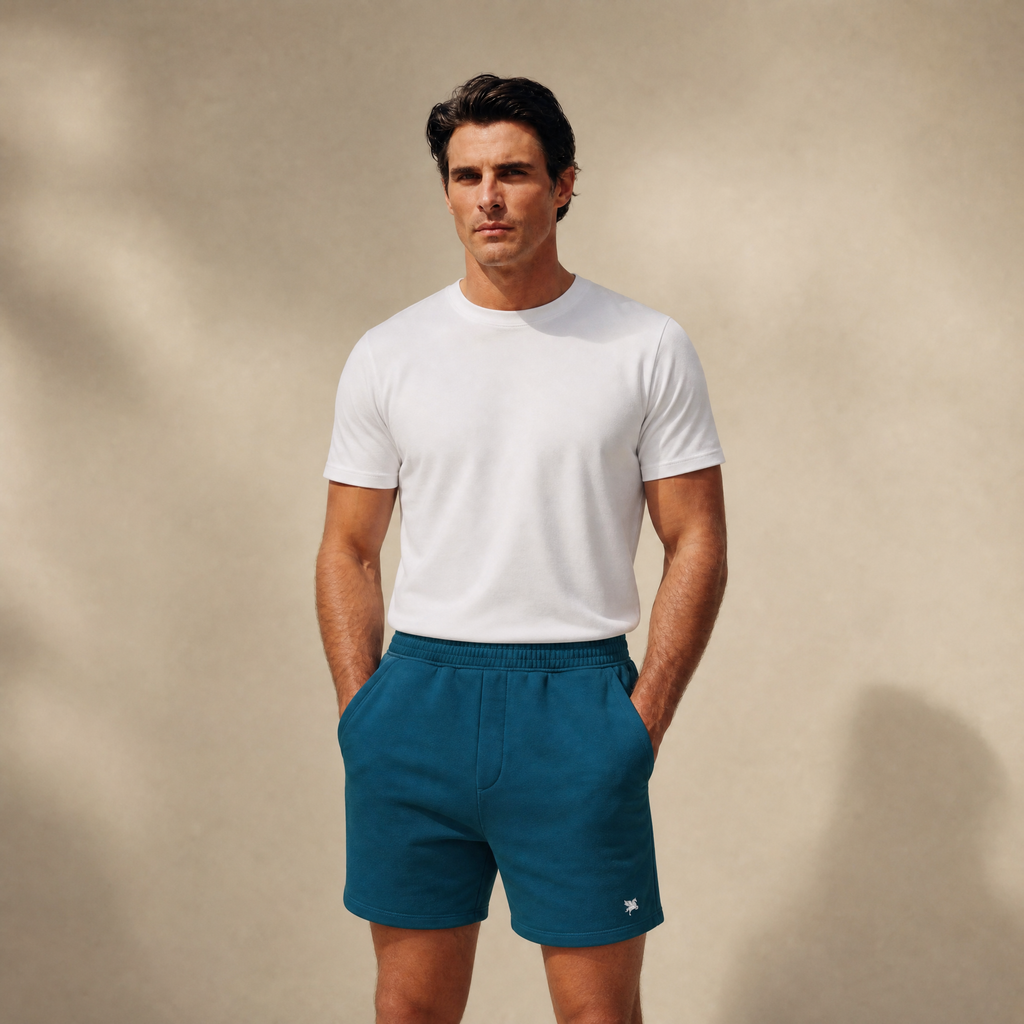Terry Fleece Shorts model Matteo in Poseidon