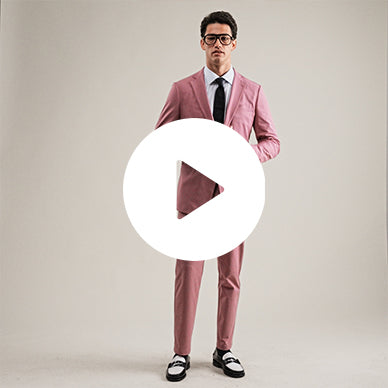 Tags:(6'1"|165) Bespoke custom athleisure technical athletic stretch suit los angeles model Jessey in Desert Rose