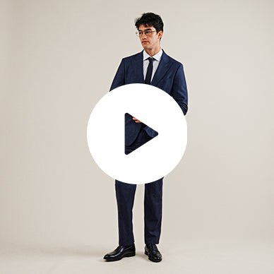 Tags:(6'1"|165) Custom Peak Lapel Tuxedo model Jessey in Navy Herringbone