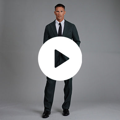 Bespoke custom athleisure technical athletic stretch suit los angeles model Tyler in Moss