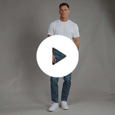 sizeless bespoke custom jeans model Tyler in Indigo Dune