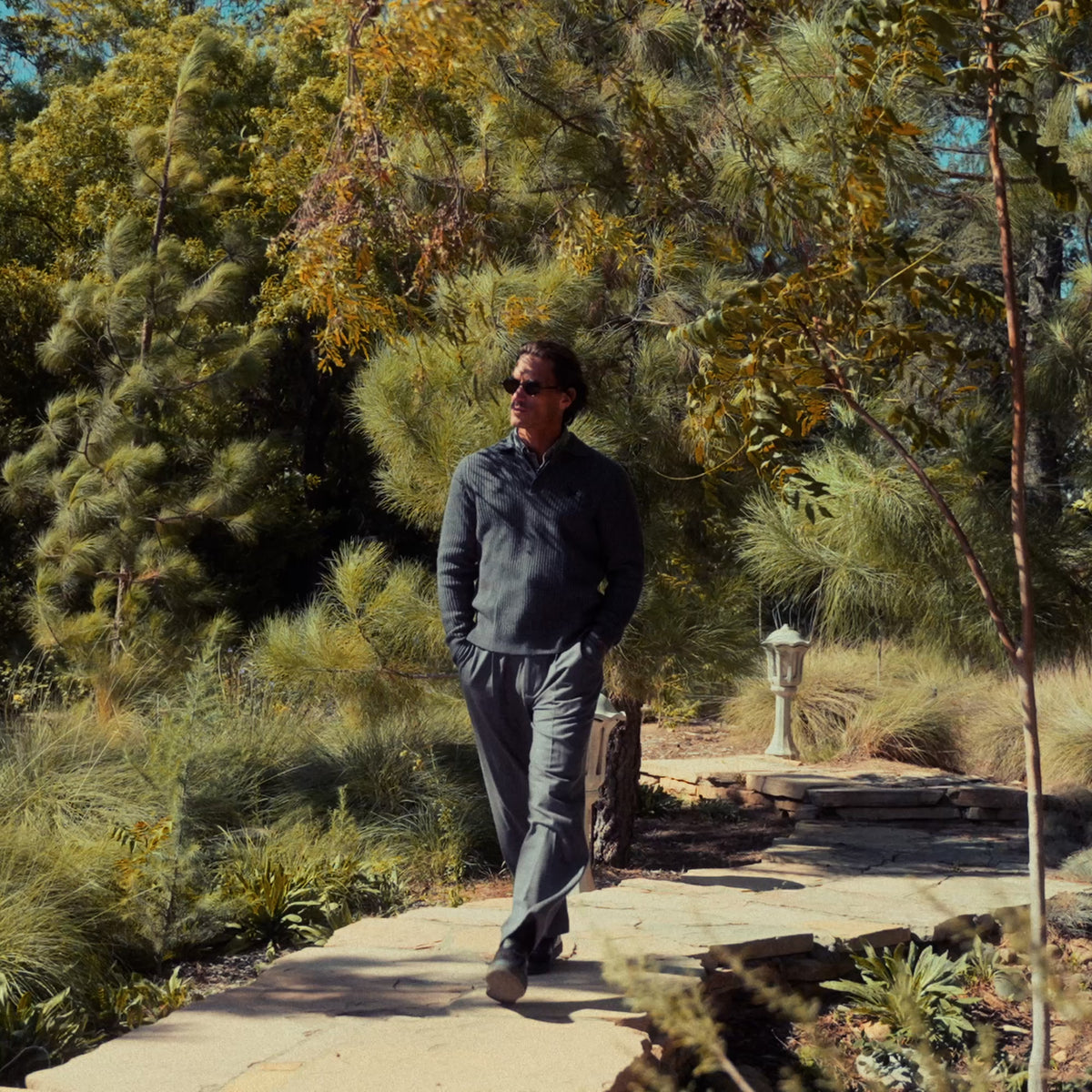 Ford Wool Straight Trouser model Tyler in Granite