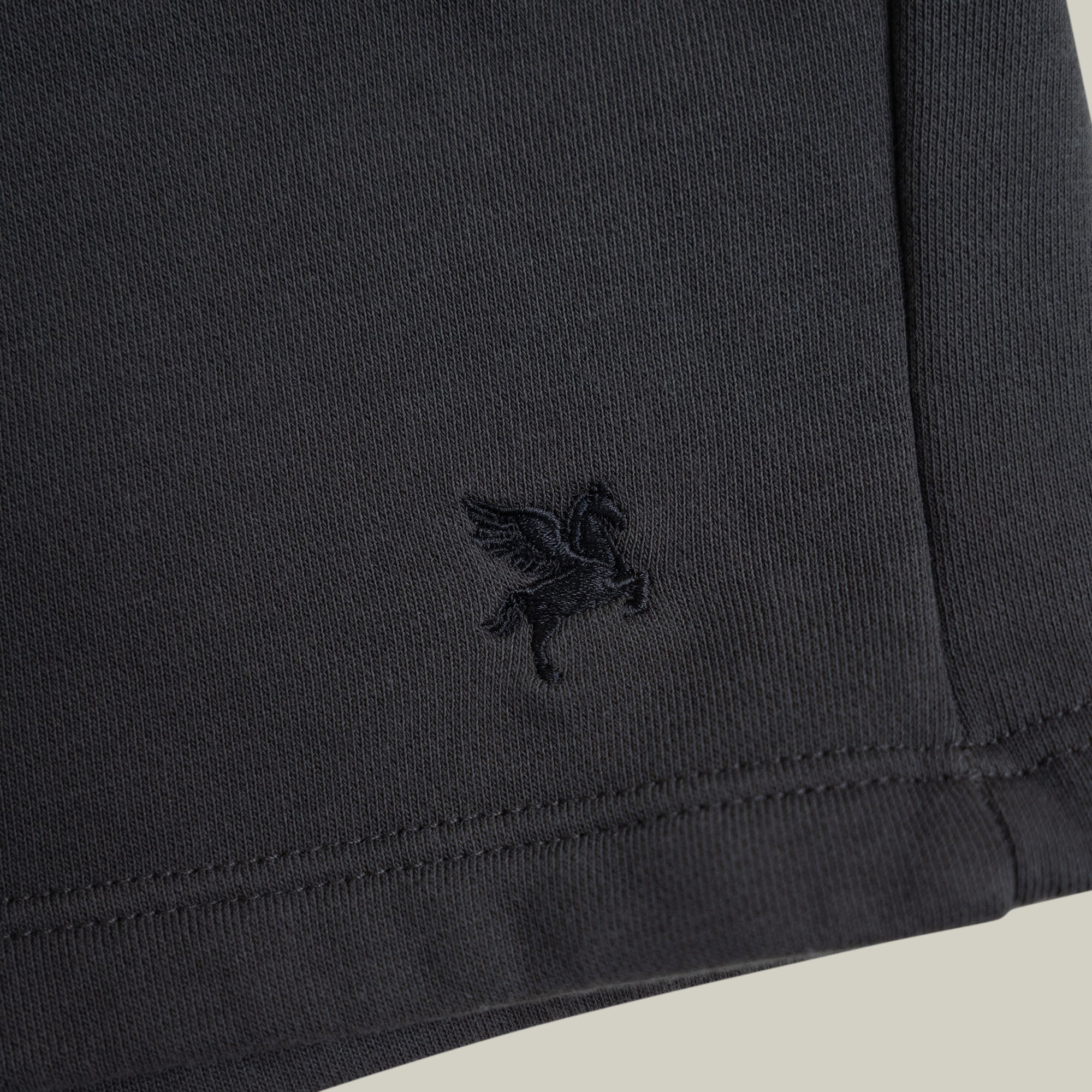Terry Fleece Shorts model Matteo in Smoke