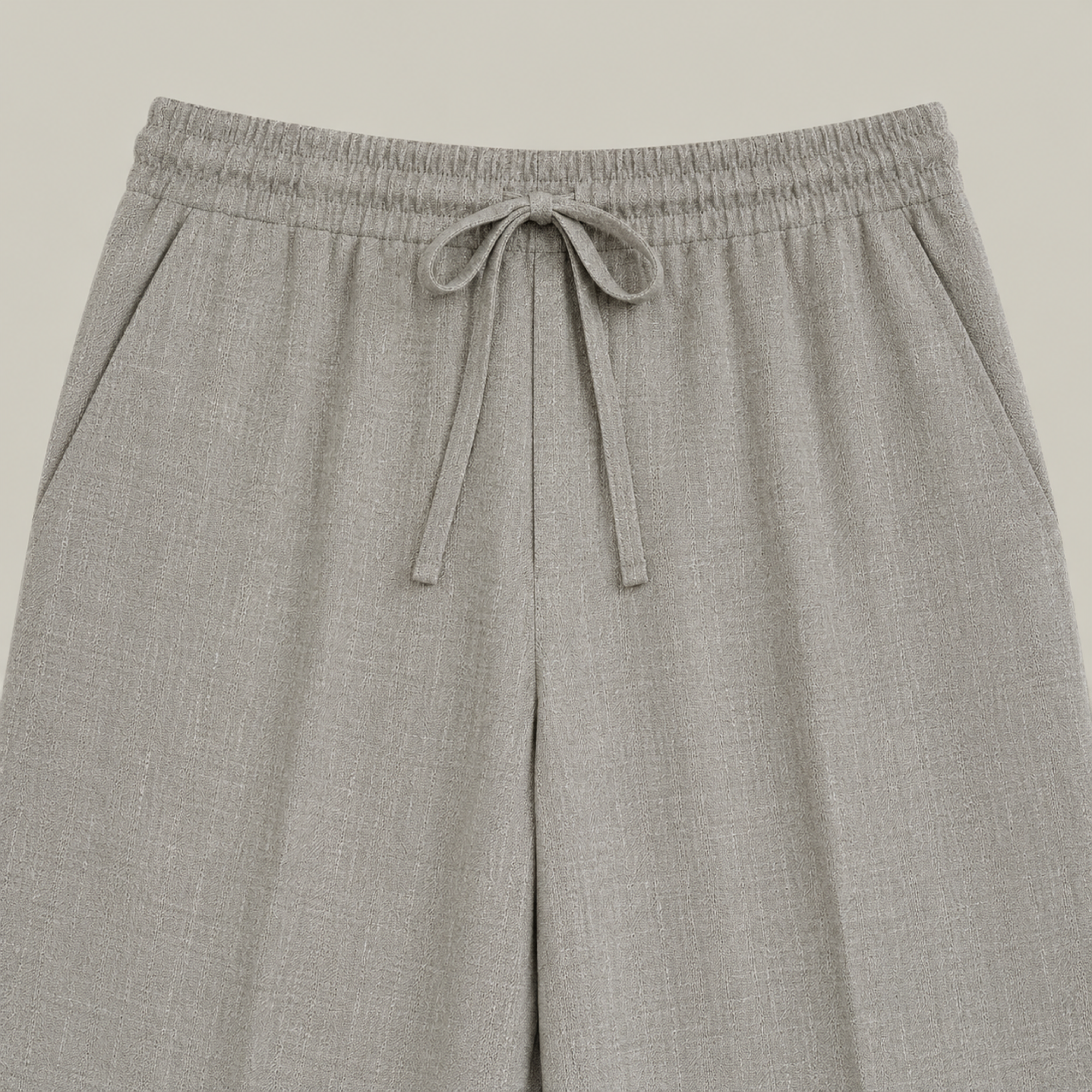drawstring wool line silk trousers model Matteo in Shoreline