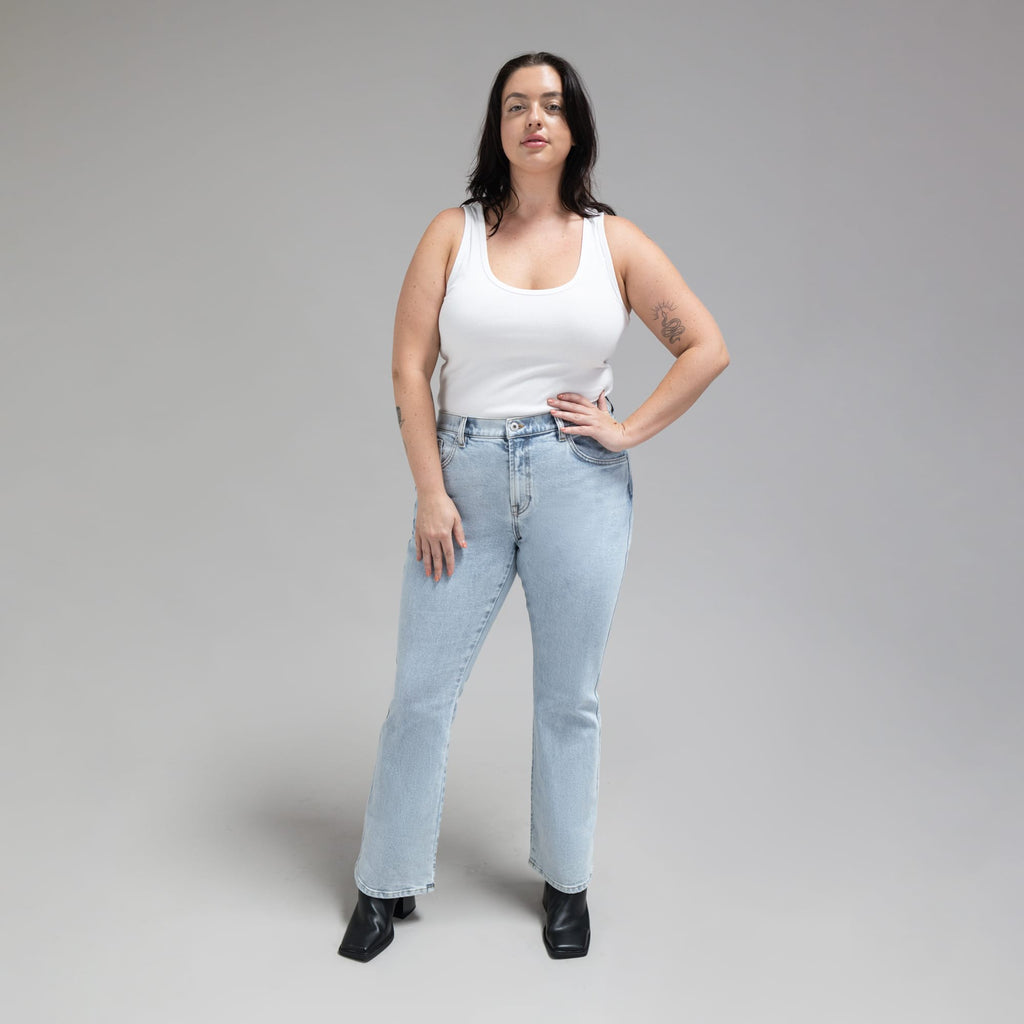 Tags:(5'9"|14-16) custom bootcut jeans vintage model Faye in Vintage Gin