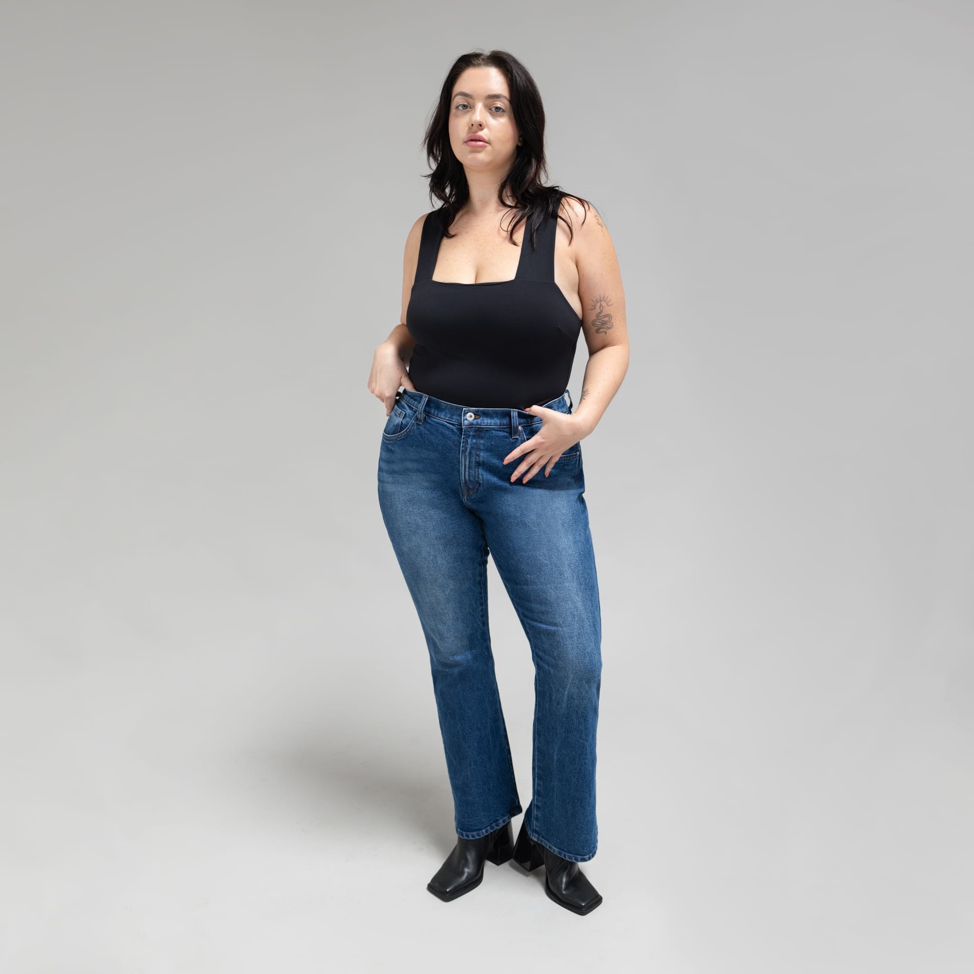 Tags:(5'9"|14-16) custom bootcut jeans vintage model Faye in Faded Sur