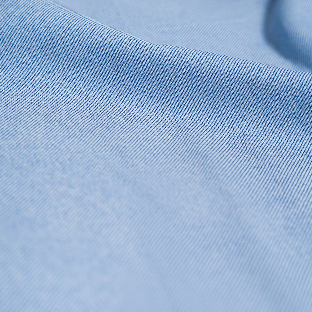 Custom Bespoke Tailored Spread Shirt model Guillermo in Light Blue ComoTech