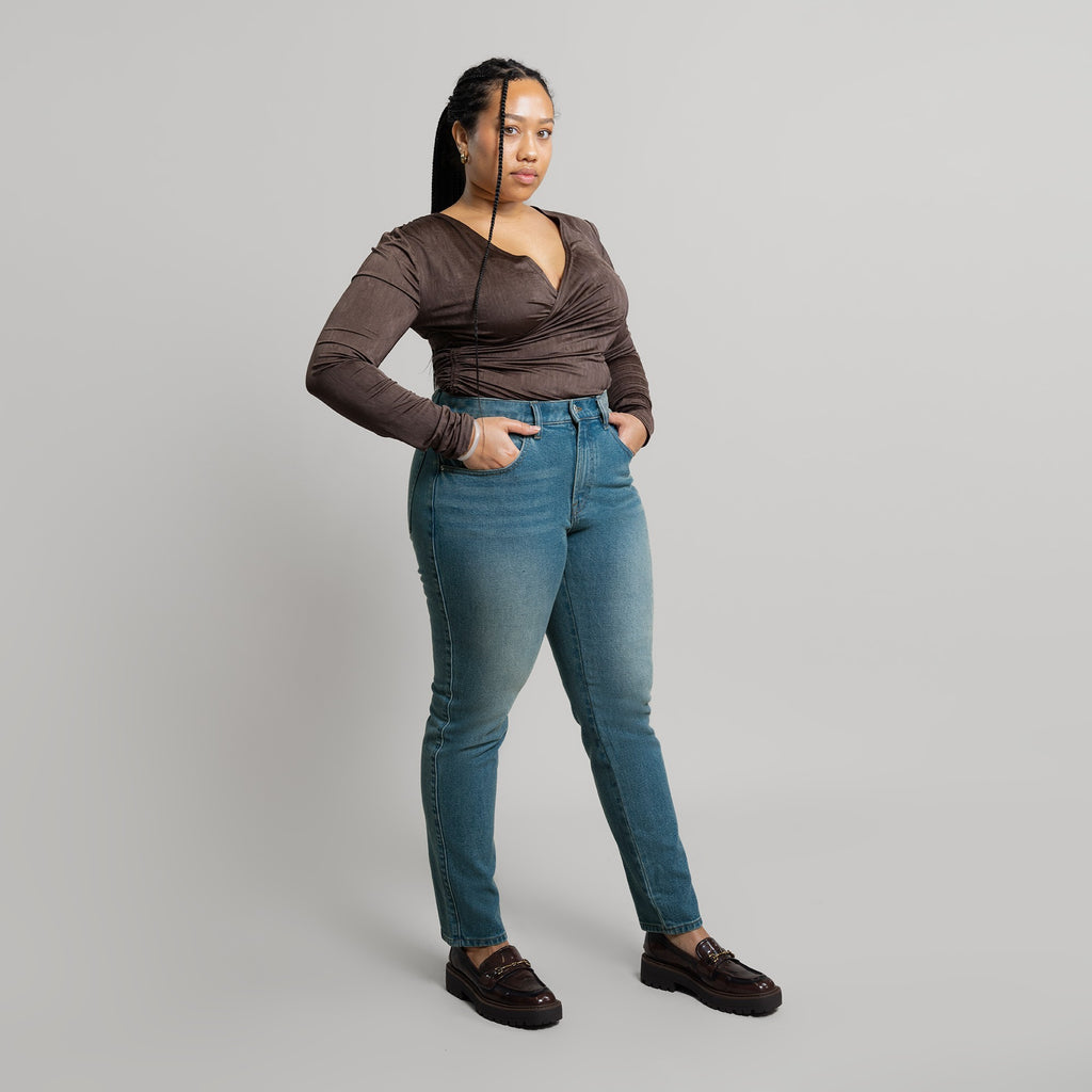 cigarette custom jeans vintage model Alysa in Indigo Dune