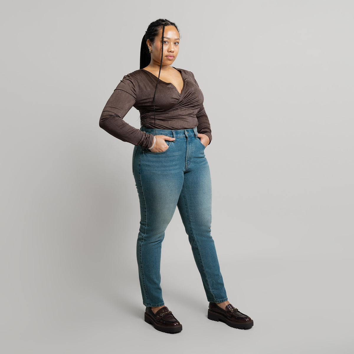 cigarette custom jeans vintage model Alysa in Indigo Dune