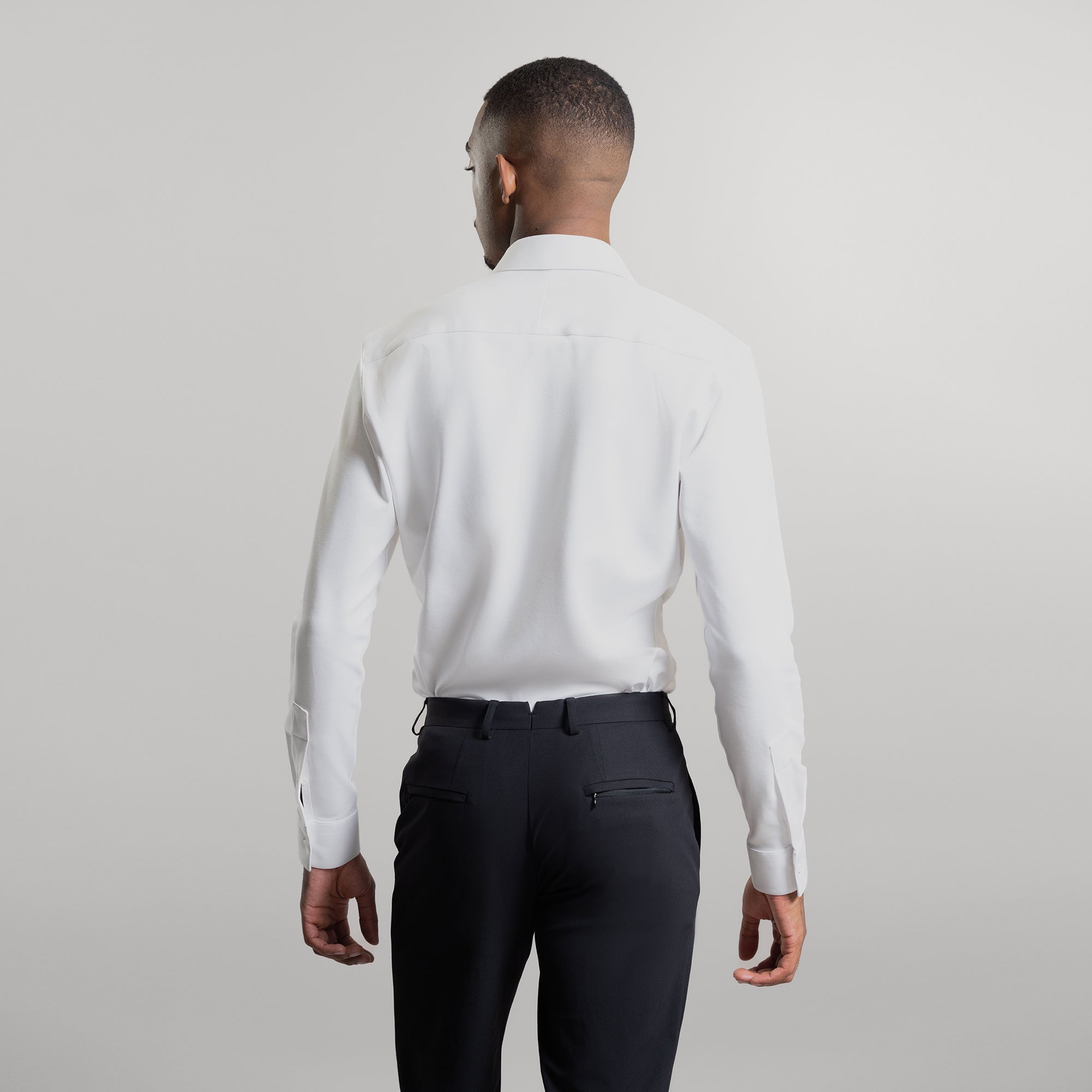 Custom Bespoke Tailored Spread Shirt model Ky in White PureTech