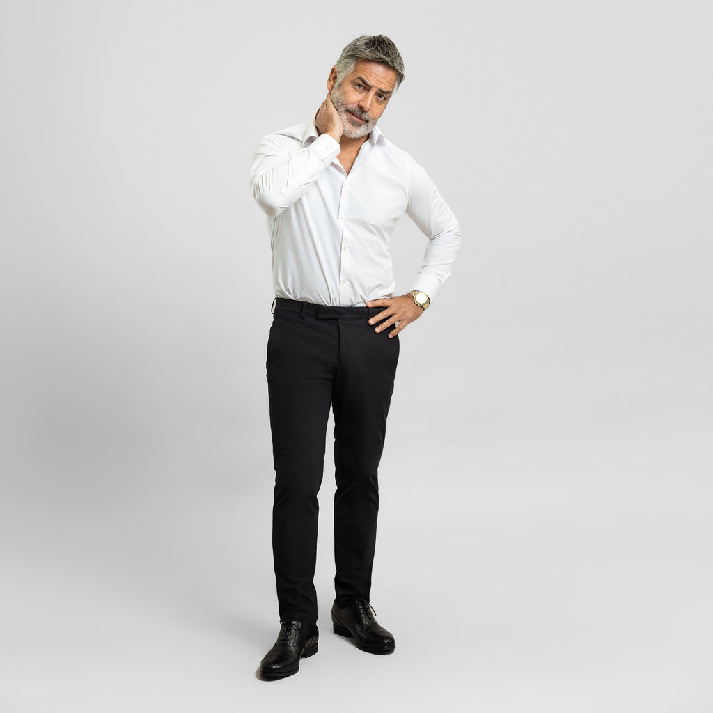 bespoke custom trousers pant chino performance technical model Guillermo in Black