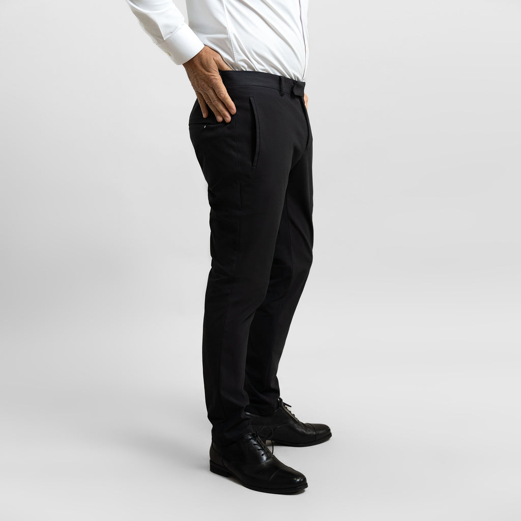 bespoke custom trousers pant chino performance technical model Guillermo in Black
