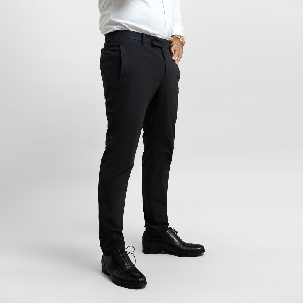 bespoke custom trousers pant chino performance technical model Guillermo in Black