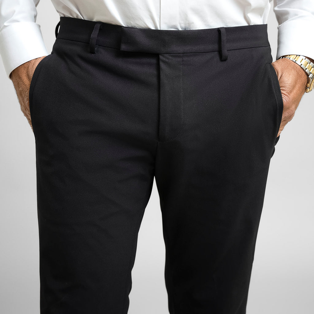 bespoke custom trousers pant chino performance technical model Guillermo in Black