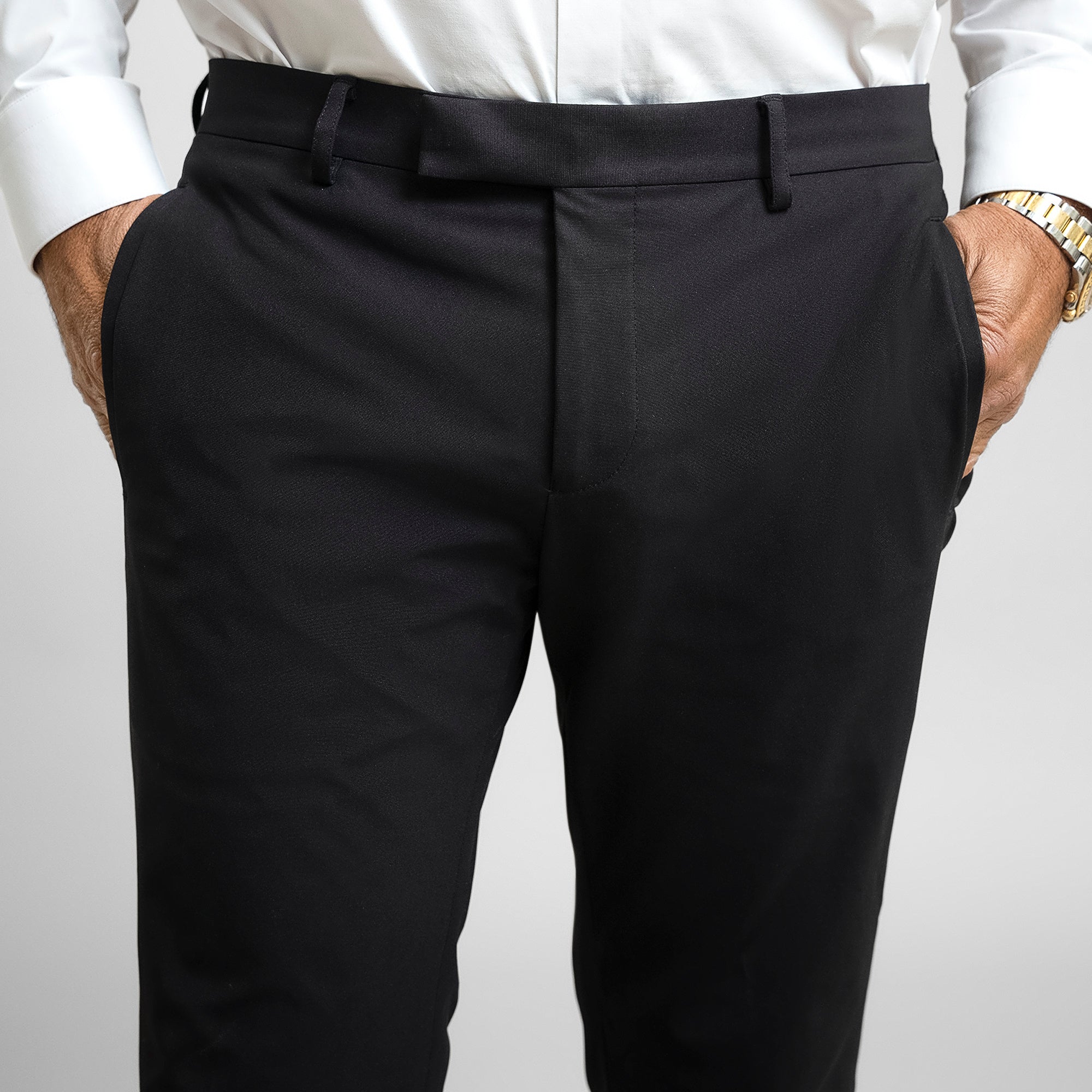 bespoke custom trousers pant chino performance technical model Guillermo in Black