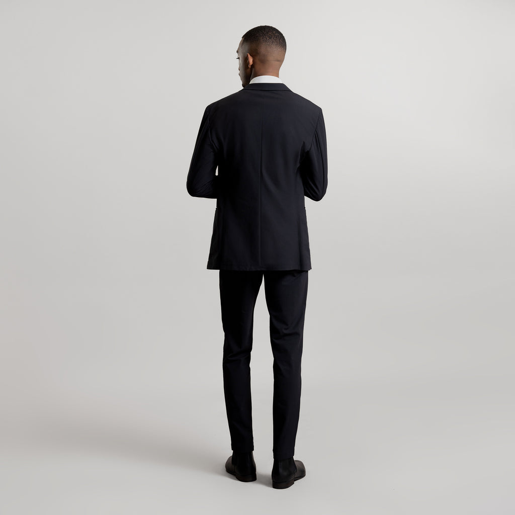 Bespoke custom athleisure technical men's suit los angeles model Ky in Black