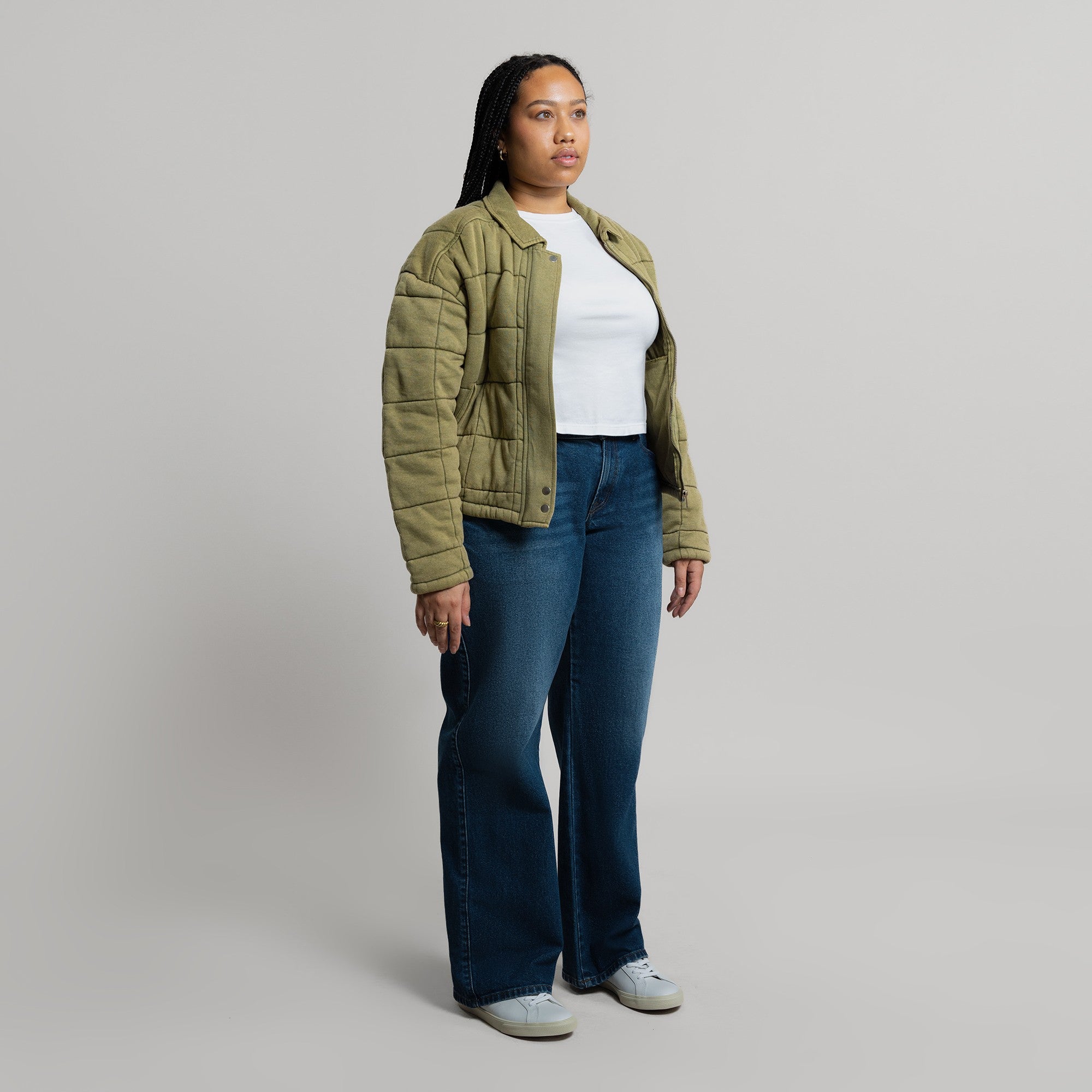 Tags:(5'2"|10-12) True vintage relaxed straight jeans custom sizeless tailored model Alysa in Faded Sur
