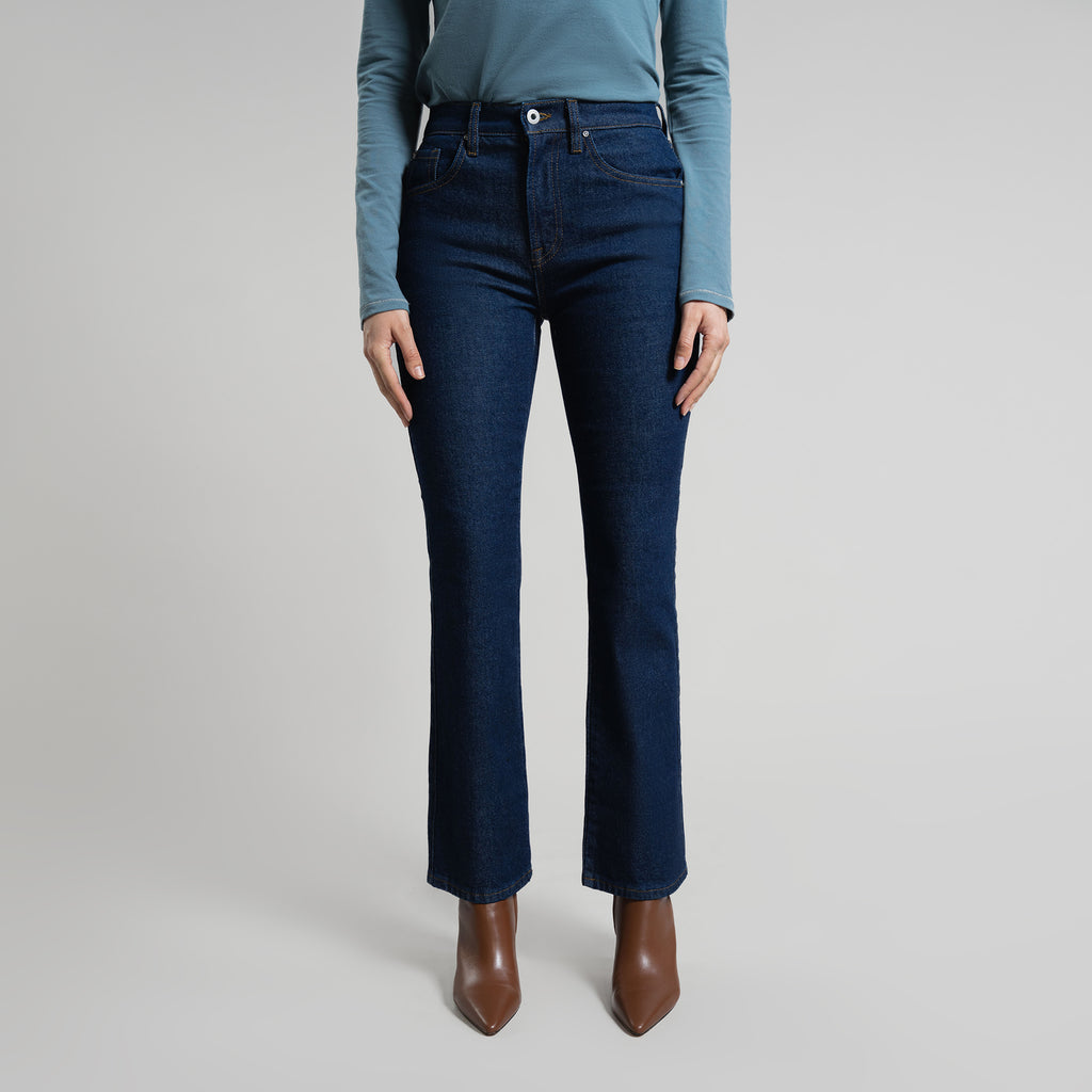 Tags:(5'8"|0-2) custom bootcut jeans vintage model Moe in Deep Indigo