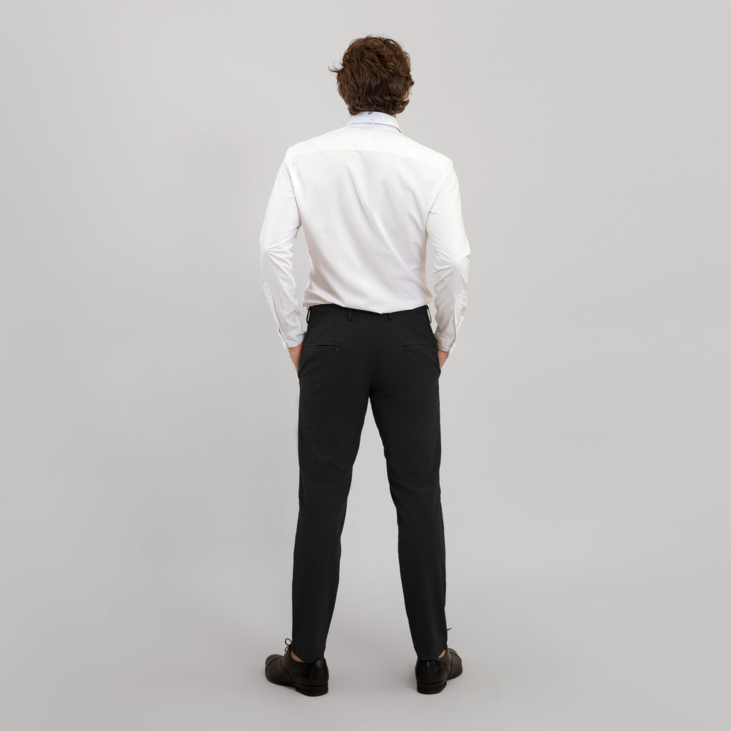 bespoke custom trousers pant chino performance technical model John in Black