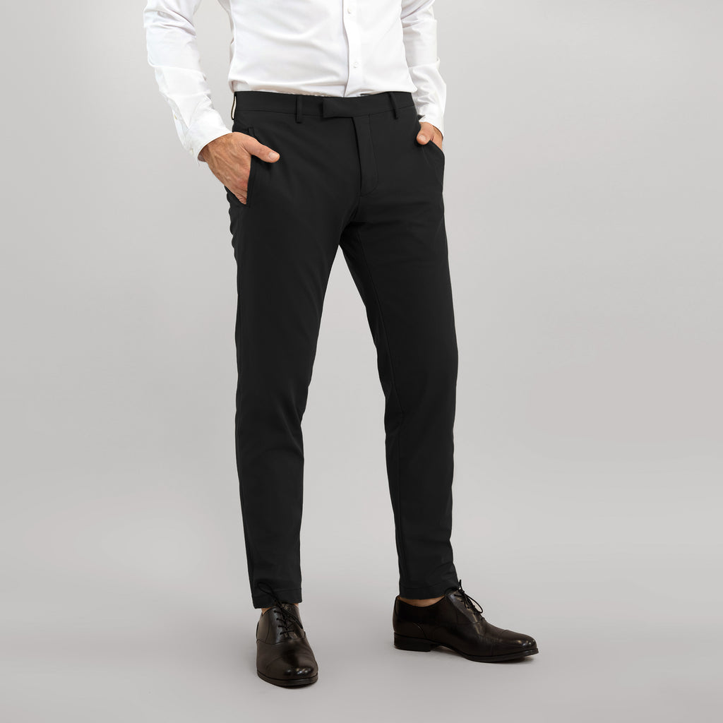 bespoke custom trousers pant chino performance technical model John in Black