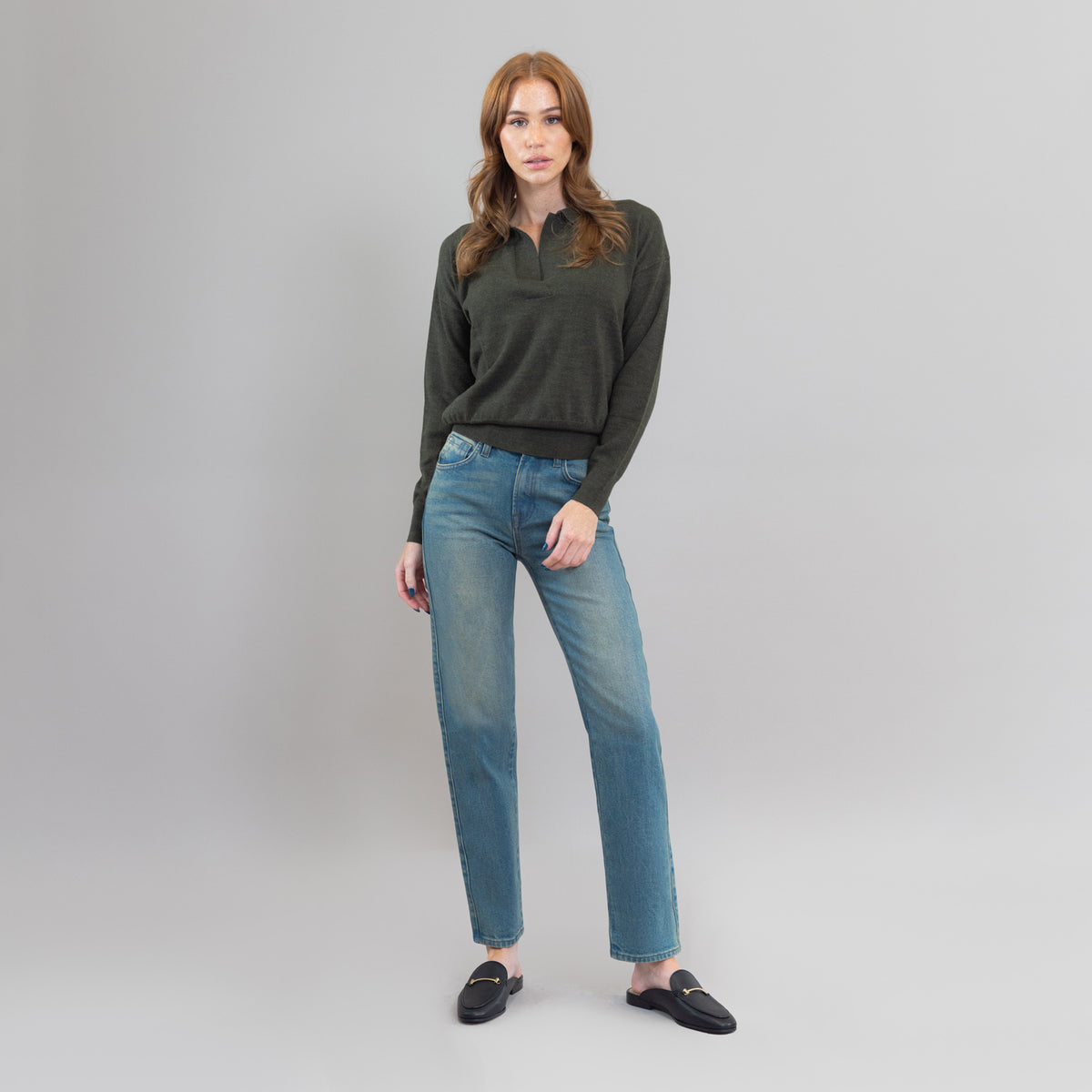 Tags:(5'9"|8-10) True straight jeans custom sizeless tailored model Kelsey in Indigo Dune