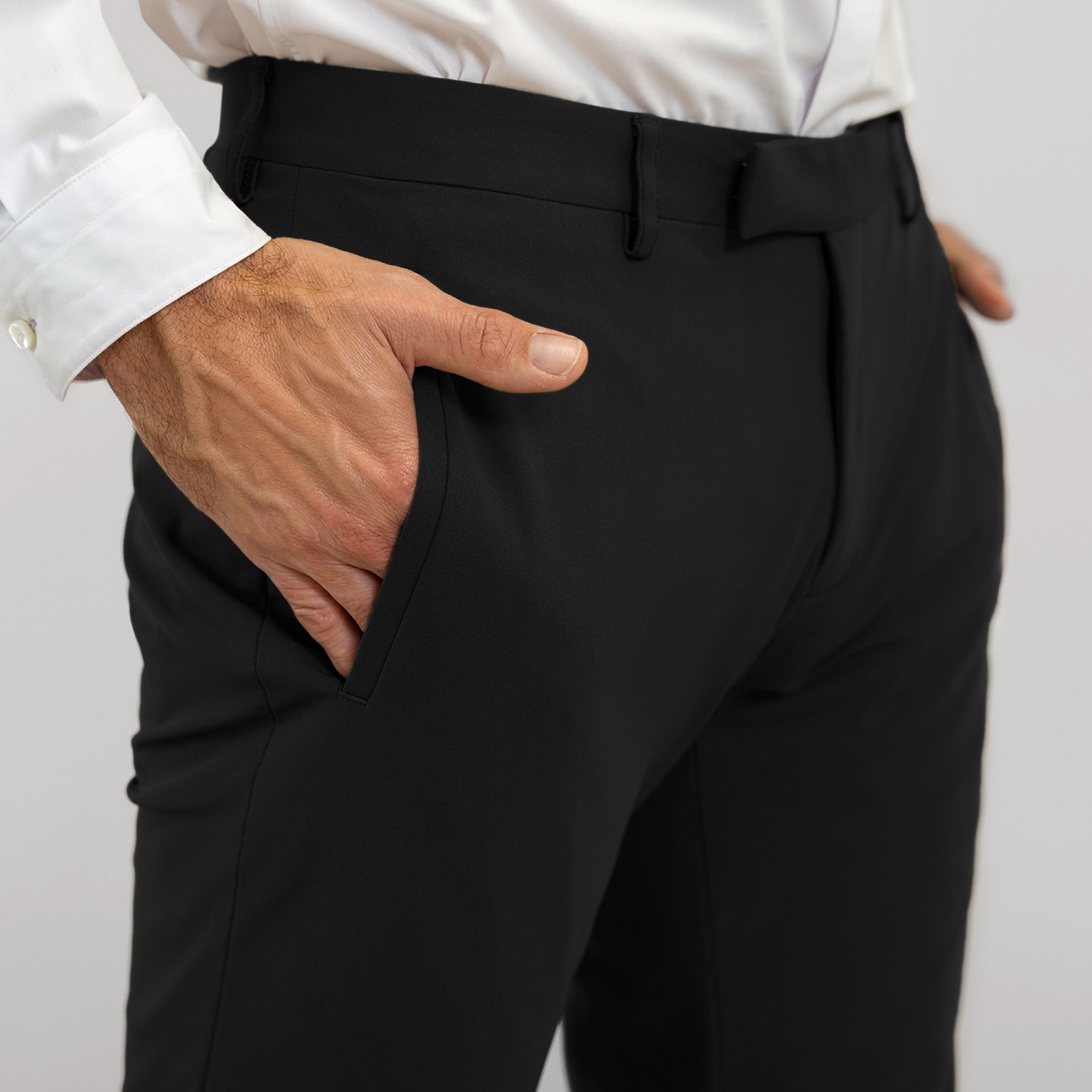 bespoke custom trousers pant chino performance technical model John in Black