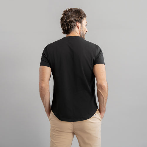 Cloud Curved Hem Crew T Shirt Men