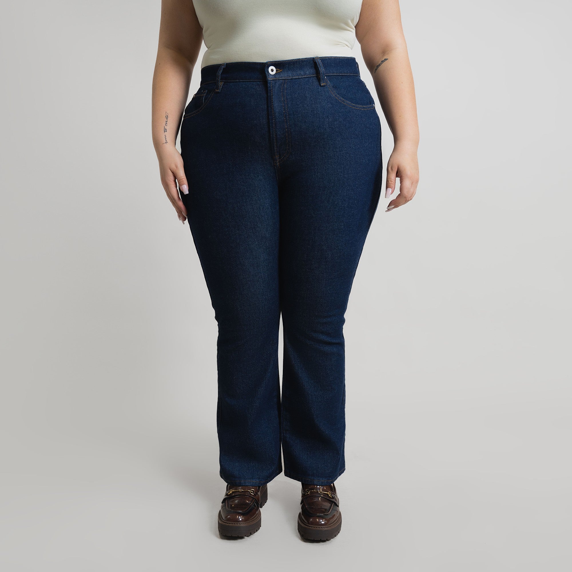 Tags:(5'9"|14-16) custom bootcut jeans vintage model Moe in Deep Indigo