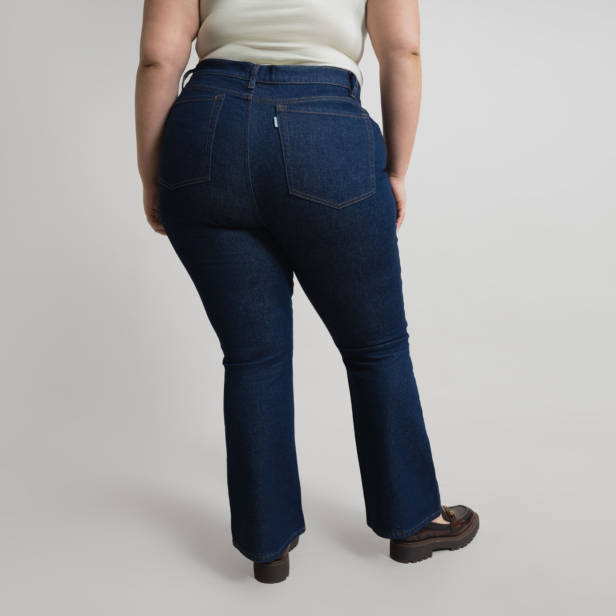 Tags:(5'9"|14-16) custom bootcut jeans vintage model Moe in Deep Indigo