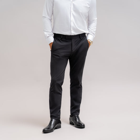 bespoke custom trousers pant chino performance technical model Guillermo in Black