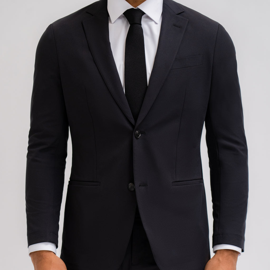bespoke custom athleisure travel men's suit los angeles model Theon in Black